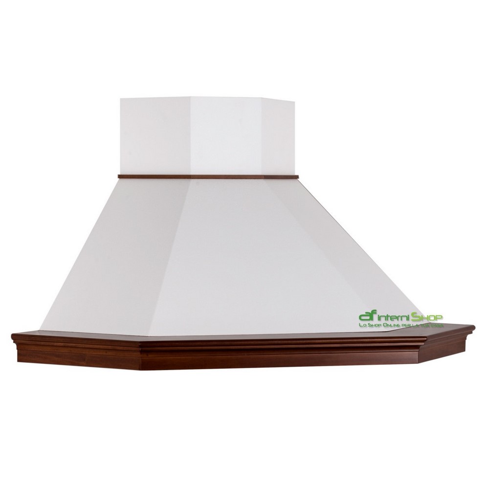 Cappa classica MAYA ANGOLO 105X105 rustica legno noce scuro con motore
